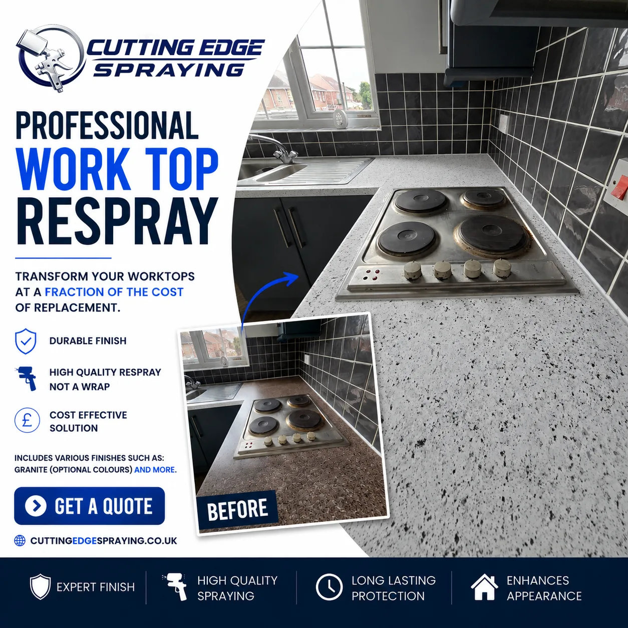 Spray Granite work by Cutting Edge Spraying